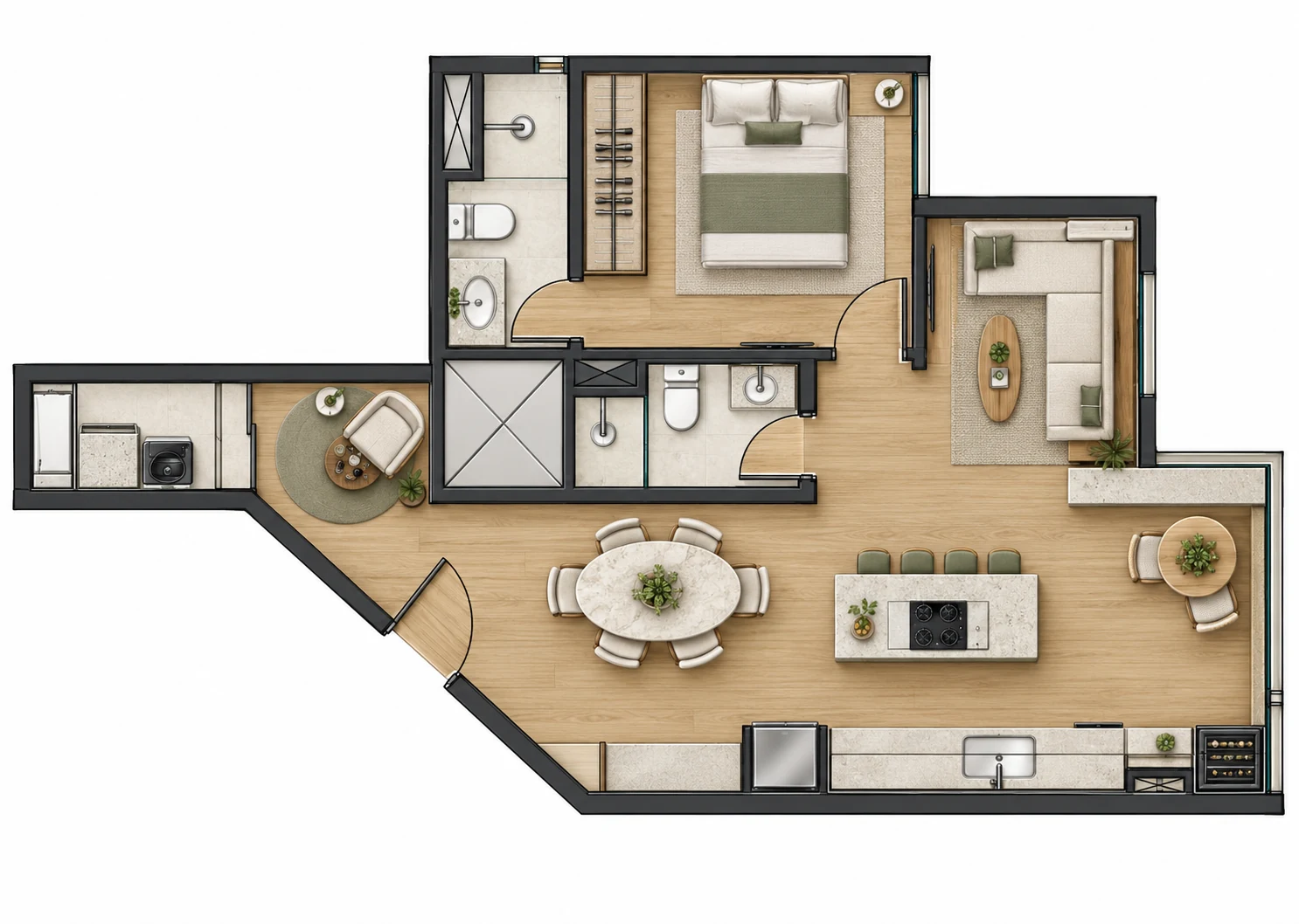 Planta humanizada – Sala ampliada – Move Assunção